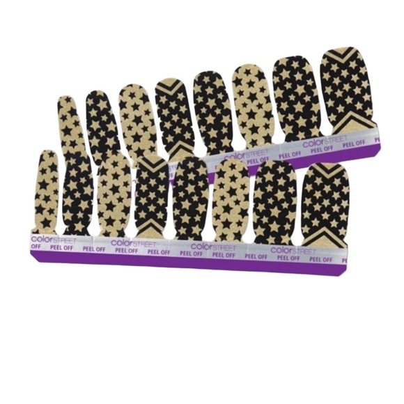 Color Street | A Salute to You, Black & Gold with Stars and Stripes nail set - Picture 4 of 6